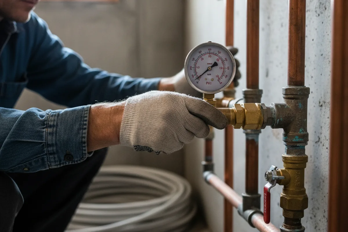 Pressure testing a repaired line during Water Line Repair in Mauldin